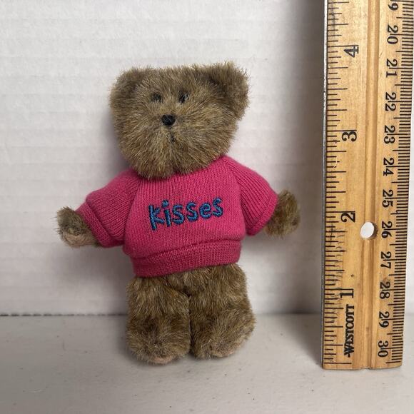 Boyds Bear Thinkin of Ya Mini 4" Message Kisses Pink Purple Sweater HTF Rare - Picture 5 of 14